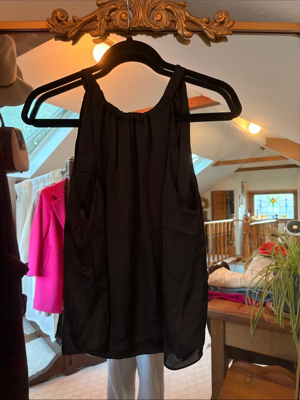 Melrose and Market Black Sleeveless Halter Blouse